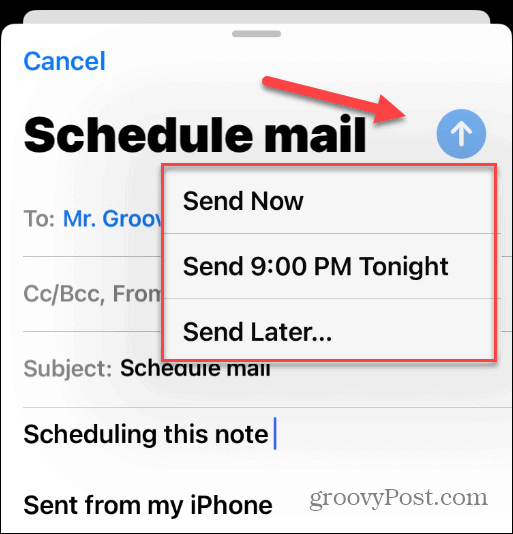 Naplánujte si e-maily na iPhone
