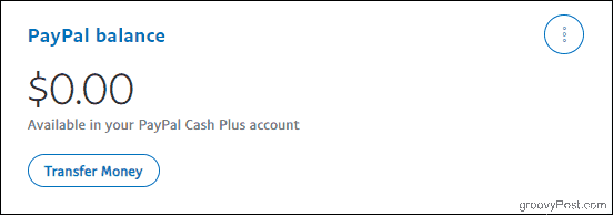 Zůstatek na účtu PayPal s účtem Cash Plus