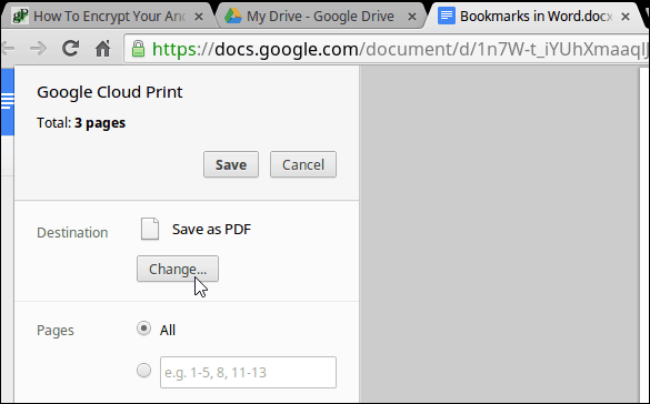 Změňte Chromebook tiskárny