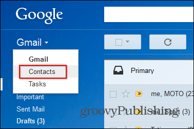 Plocha kontaktů s hvězdičkami Gmailu