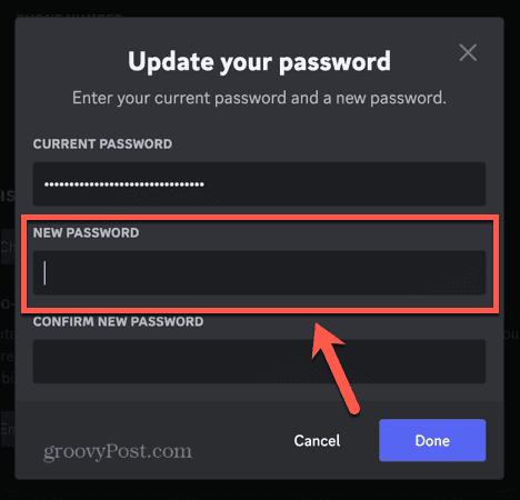 zrušit nové heslo