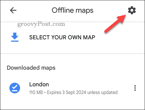 Nastavení pro offline mapy Google Maps