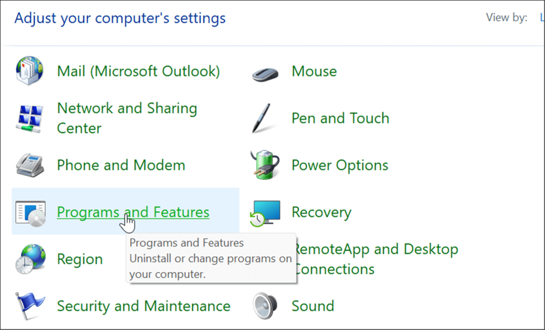 Programy a funkce spravují volitelné funkce v systému Windows 11