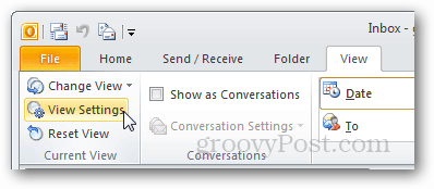 nastavení zobrazení aplikace Outlook 2010