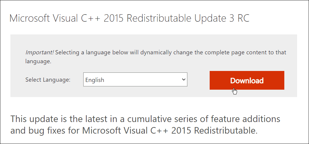 stáhnout redistribuovatelný Microsoft visual C++