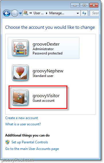změněný název účtu hosta v systému Windows 7