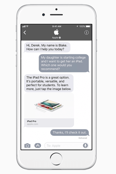Apple představil Business Chat, nový výkonný způsob, jak se mohou firmy spojit se zákazníky v rámci iMessage.