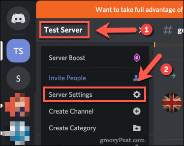 Možnost nastavení serveru Discord