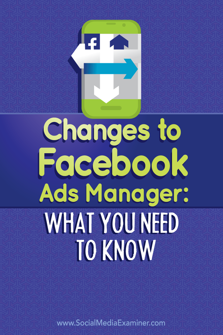 změny správce reklam na Facebooku