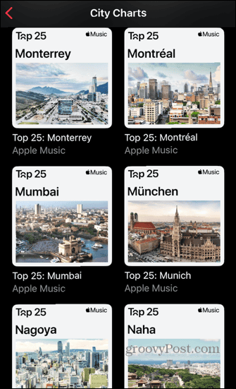 apple music mapuje města podle názvu