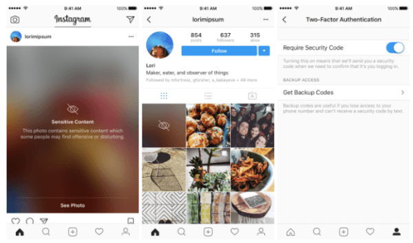 Instagram rozšiřuje dvoufaktorové ověřování na všechny uživatele a začíná rozmazávat citlivý obsah.