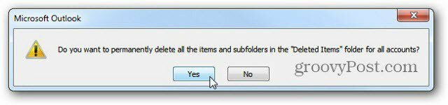 Automaticky vyprázdnit odstraněné položky v aplikaci Outlook 2010 při ukončení