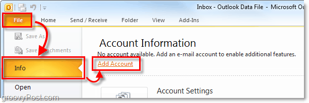 přidat gmail do aplikace Outlook 2010