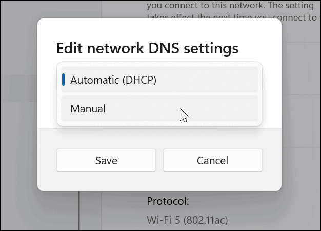 upravit nastavení DNS
