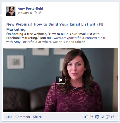 amy porterfield facebook webinářová reklama