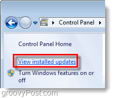 zobrazit nainstalované aktualizace systému Windows 7