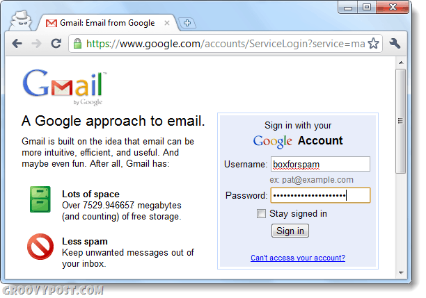 přihlaste se do Gmailu podruhé pomocí anonymního přihlášení pro více účtů