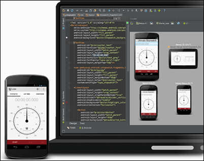 Snímek obrazovky Android Studio