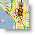 Živý provoz Map Google pro arteriální silnice