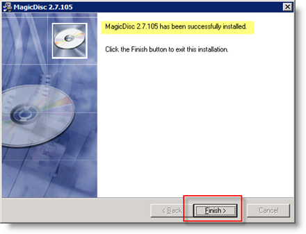 Dokončete instalaci MagicISO na Windows Server 2008