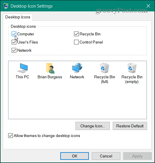 ikony obnovují ikony na ploše systému Windows