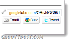 tlačítko sdílení URL googlelabs