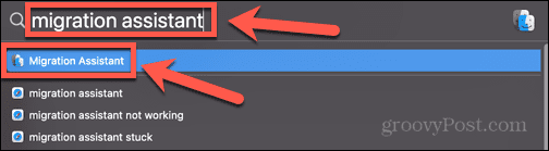 asistent migrace mac spotlight