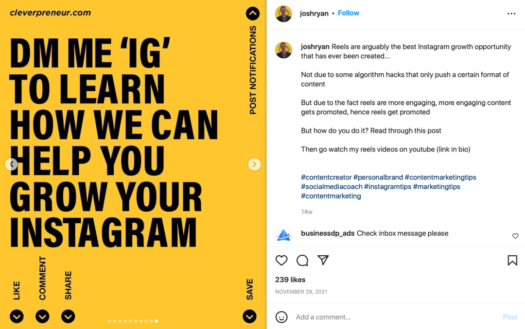 Pěstování instagramového sledování, které převádí: Social Media Examiner