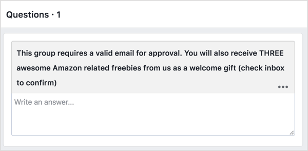 Požádejte potenciální členy skupiny Facebook, aby poskytli svou e-mailovou adresu výměnou za pozornost.