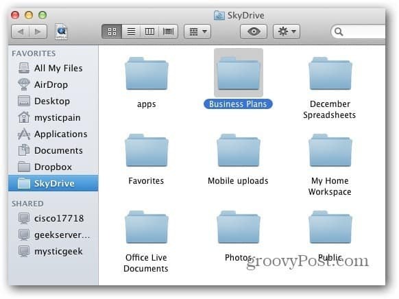 Složka Mac SkyDrive