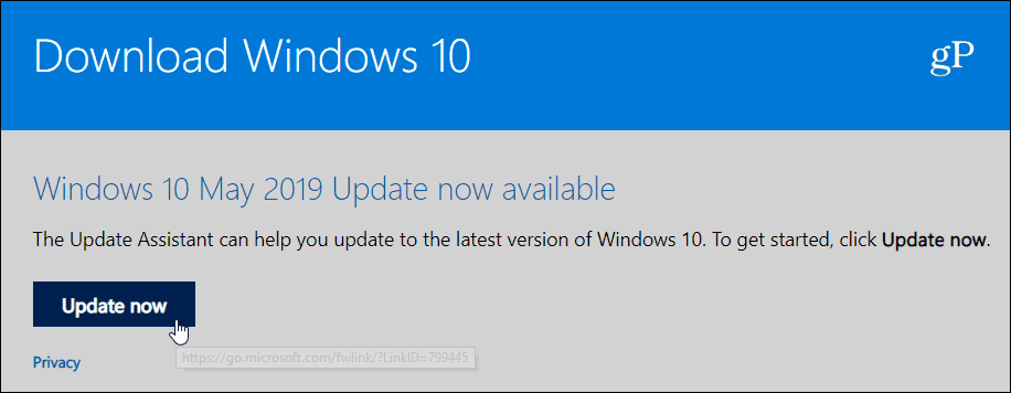 Aktualizace systému Windows 10 1903, květen 2019