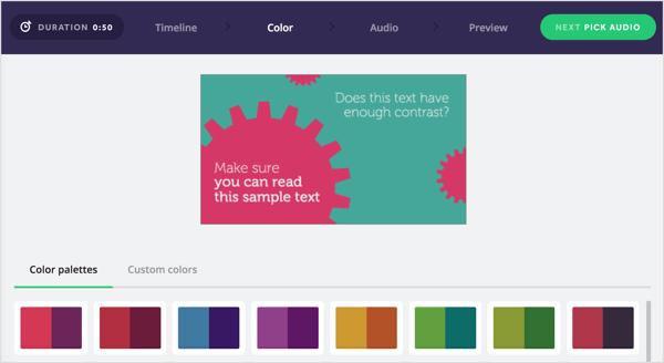 Vyberte si paletu barev pro bitové video nebo si vytvořte vlastní.