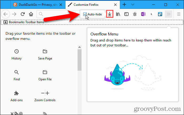 Ve Firefoxu deaktivujte tlačítko Automaticky skrýt pro stahování