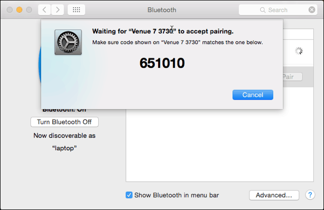 Bluetooth párování na straně Mac