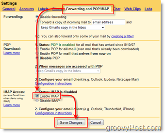 Používejte aplikaci Outlook 2007 s účtem GMAIL Webmail pomocí iMAP