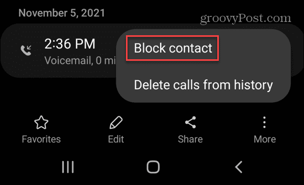 Blokování čísla na Androidu