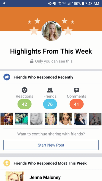Facebook sdílí uživatelský účet „Highlights“ pro vybrané osobní profily.