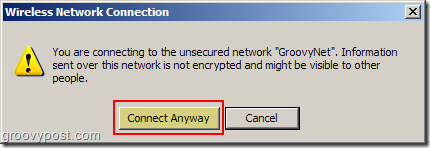 Windows XP Wireless Network Connection nezabezpečené síťové varování:: groovyPost.com