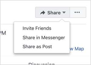 Propagujte svou událost na Facebooku pozváním přátel a jejich sdílením prostřednictvím Messengeru a jako příspěvek.