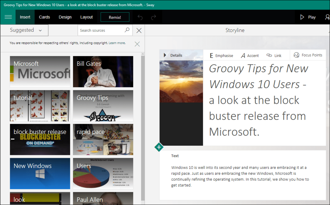 Jak vytvořit svůj první Microsoft Sway