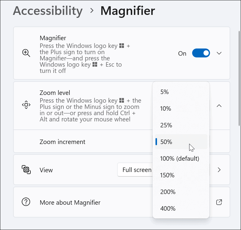 Použijte nástroj Lupa v systému Windows 11