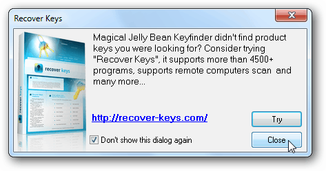 Uzavření vyhledávače klíčů