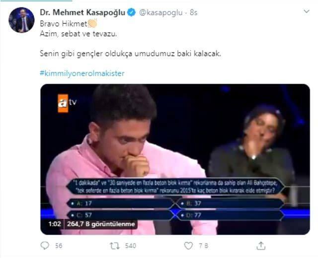 sdílení ministra mehmet kasapoğlu