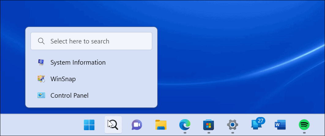 Vyhledávací panel Windows 11 nefunguje