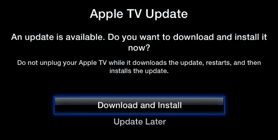 Aktualizujte software Apple TV