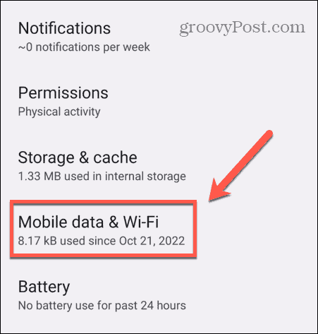 mobilní data android
