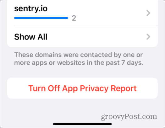 vypnout hlášení o soukromí aplikace