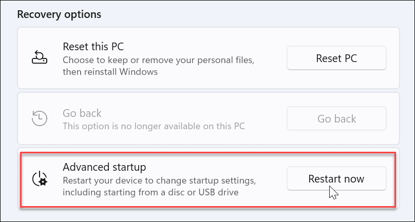 Otevřete BIOS ve Windows 11