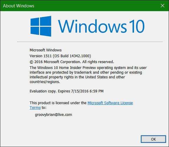 Náhled Windows 10 14342