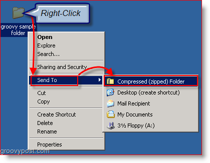 Komprimujte soubory a složky pomocí systému Windows XP